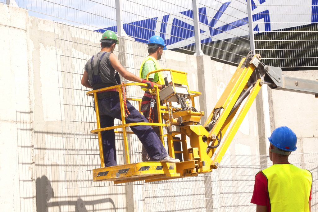 construction workers at the site